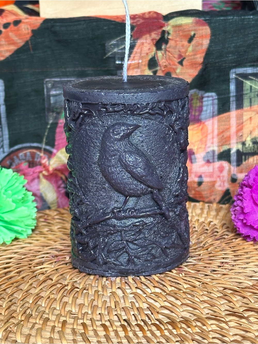 Black Raven Woodland Pillar Candle